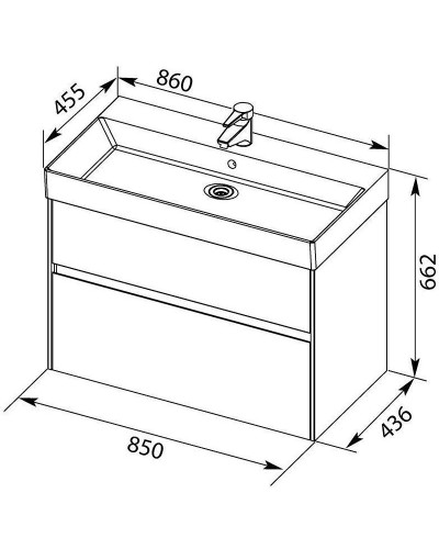 Тумба с раковиной Aquanet Бруклин 85 212598 подвесная Белая