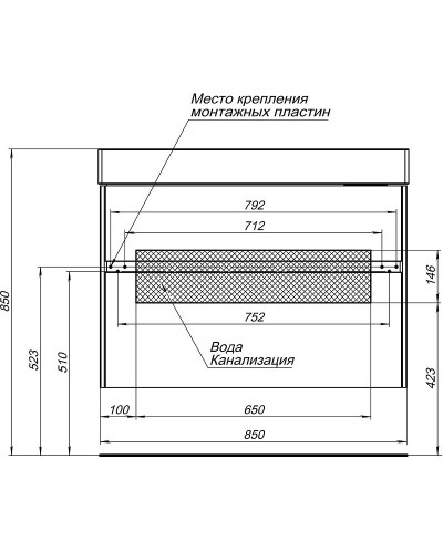 Тумба с раковиной Aquanet Бруклин 85 212598 подвесная Белая