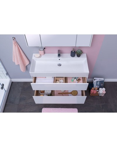 Тумба с раковиной Aquanet Бруклин 85 212598 подвесная Белая