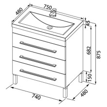 Тумба с раковиной Aquanet Верона 75 212874 Белая