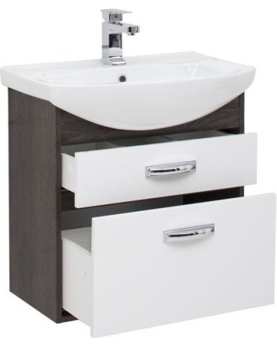 Тумба с раковиной Aquanet Грейс 65 212652 подвесная Дуб кантенбери Белая