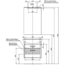 Тумба с раковиной Aquanet Грейс 65 212652 подвесная Дуб кантенбери Белая