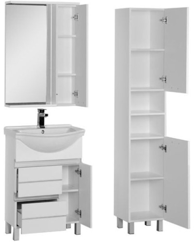 Тумба с раковиной Aquanet Доминика 60 212754 Белая