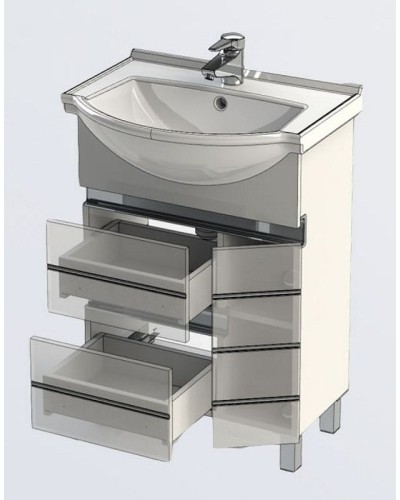 Тумба с раковиной Aquanet Доминика 60 212754 Белая