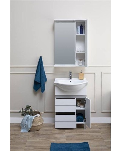 Тумба с раковиной Aquanet Доминика 60 212754 Белая