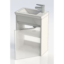 Тумба с раковиной Aquanet Дувр 45 213041 подвесная Белая