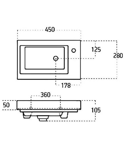 Тумба с раковиной Aquanet Дувр 45 213041 подвесная Белая
