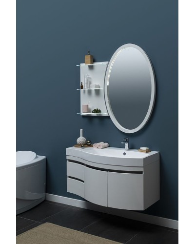 Тумба с раковиной Aquanet Опера 115 R 212992 подвесная Белая