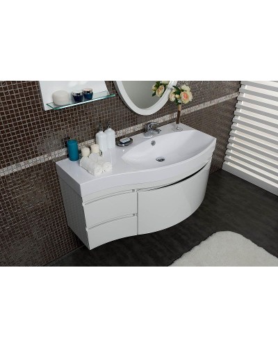 Тумба с раковиной Aquanet Опера 115 R 212992 подвесная Белая