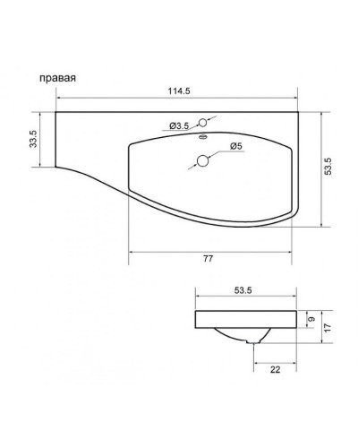 Тумба с раковиной Aquanet Опера 115 R 212992 подвесная Белая