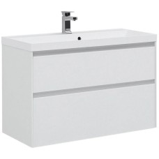Тумба под раковину Aquanet Гласс 100 235664 подвесная Белая