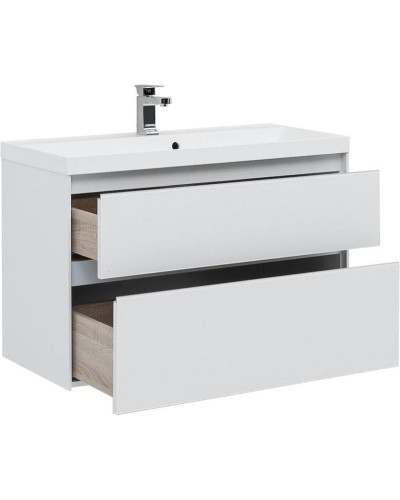 Тумба под раковину Aquanet Гласс 100 235664 подвесная Белая