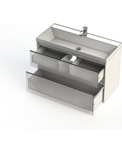 Тумба под раковину Aquanet Гласс 100 235664 подвесная Белая