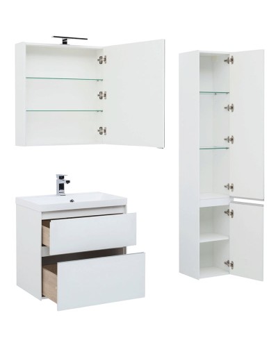 Тумба под раковину Aquanet Гласс 70 206700 подвесной Белая