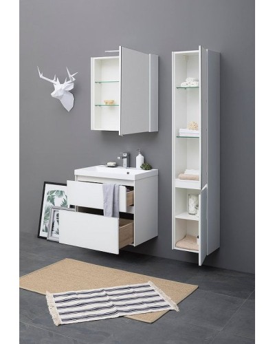 Тумба под раковину Aquanet Гласс 70 206700 подвесной Белая