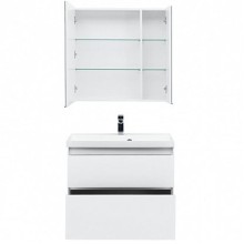 Тумба под раковину Aquanet Гласс 80 238361 подвесной Белая