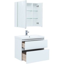 Тумба под раковину Aquanet Гласс 80 238361 подвесной Белая