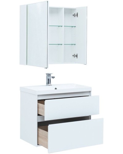 Тумба под раковину Aquanet Гласс 80 238361 подвесной Белая