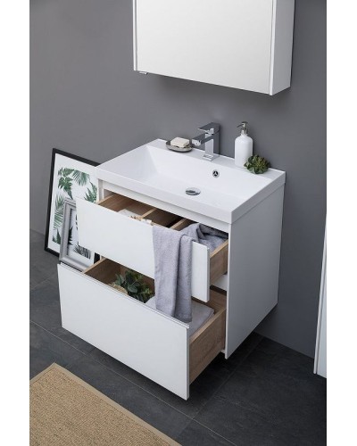 Тумба под раковину Aquanet Гласс 80 238361 подвесной Белая