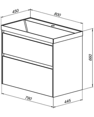 Тумба под раковину Aquanet Гласс 80 238361 подвесной Белая