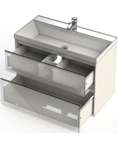 Тумба под раковину Aquanet Гласс 90 196960 подвесной Белая