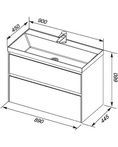 Тумба под раковину Aquanet Гласс 90 196960 подвесной Белая