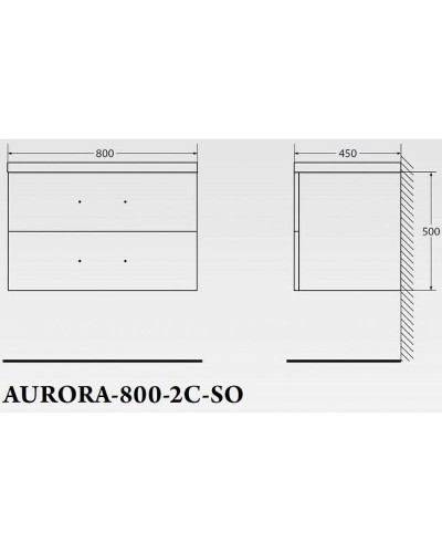Тумба под раковину BelBagno Aurora 80 AURORA-800-2C-SO-BL подвесная Bianco Lucido