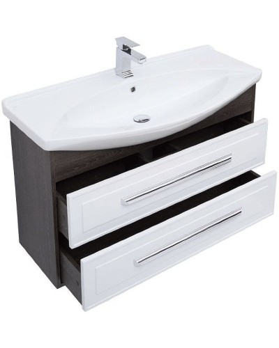 Тумба под раковину Aquanet Остин 105 201731 подвесная Белый глянец Дуб кантербери