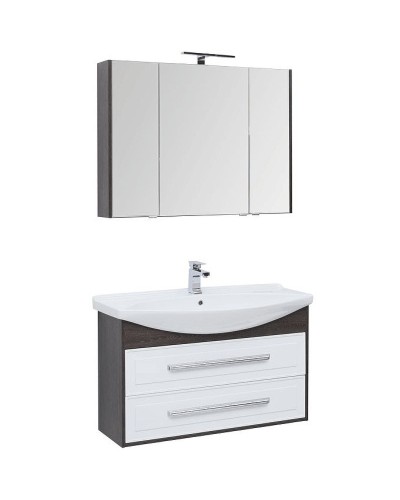 Тумба под раковину Aquanet Остин 105 201731 подвесная Белый глянец Дуб кантербери