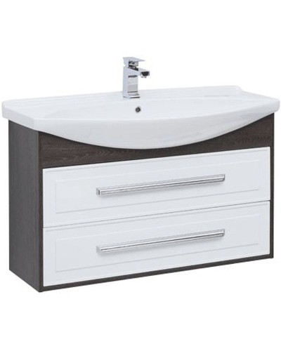 Тумба под раковину Aquanet Остин 105 201731 подвесная Белый глянец Дуб кантербери