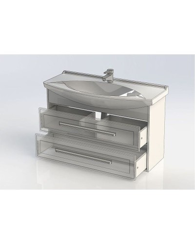 Тумба под раковину Aquanet Остин 105 201731 подвесная Белый глянец Дуб кантербери