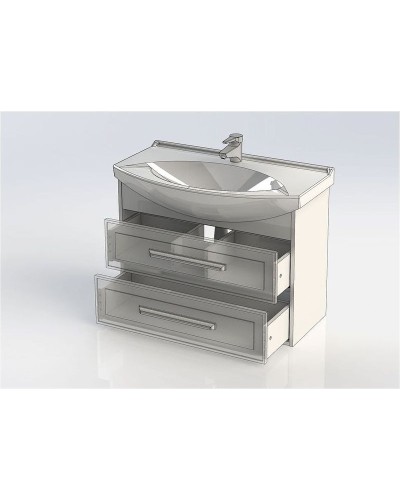 Тумба под раковину Aquanet Остин 85 200908 подвесная Белый глянец Дуб кантербери