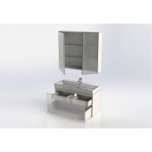 Тумба с раковиной Aquanet Йорк 100 212594 подвесная Белый глянец