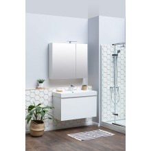 Тумба с раковиной Aquanet Йорк 100 212594 подвесная Белый глянец