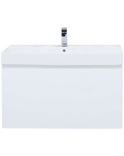 Тумба с раковиной Aquanet Йорк 100 212594 подвесная Белый глянец