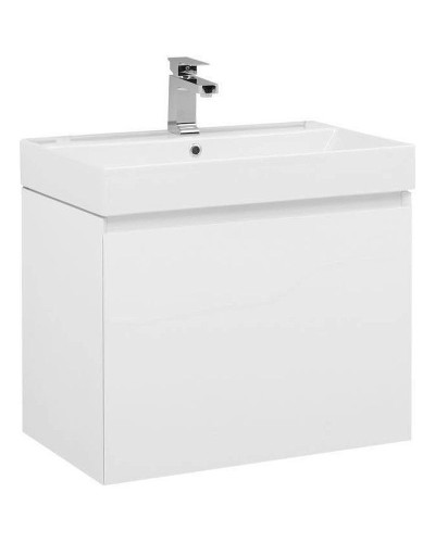 Тумба с раковиной Aquanet Йорк 70 212592 подвесная Белый глянец