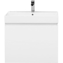 Тумба с раковиной Aquanet Йорк 70 212592 подвесная Белый глянец