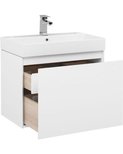 Тумба с раковиной Aquanet Йорк 70 212592 подвесная Белый глянец