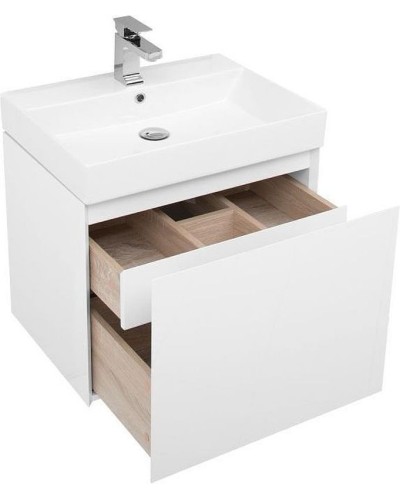 Тумба с раковиной Aquanet Йорк 70 212592 подвесная Белый глянец