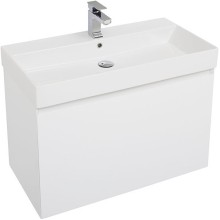 Тумба с раковиной Aquanet Йорк 85 212593 подвесная Белый глянец