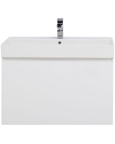 Тумба с раковиной Aquanet Йорк 85 212593 подвесная Белый глянец