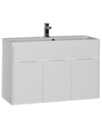 Тумба с раковиной Aquanet Латина 100 212837 подвесная Белая