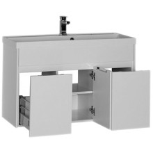 Тумба с раковиной Aquanet Латина 100 212837 подвесная Белая