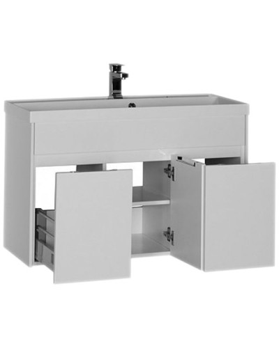 Тумба с раковиной Aquanet Латина 100 212837 подвесная Белая