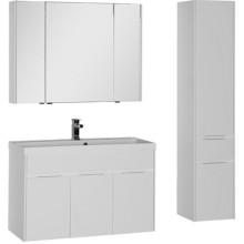 Тумба с раковиной Aquanet Латина 100 212837 подвесная Белая