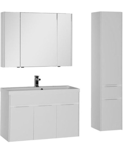 Тумба с раковиной Aquanet Латина 100 212837 подвесная Белая