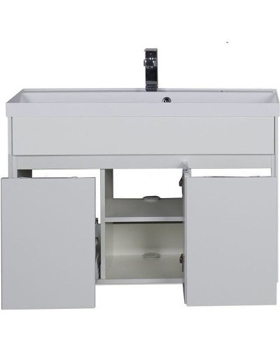 Тумба с раковиной Aquanet Латина 100 212837 подвесная Белая