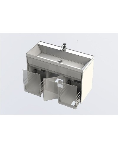 Тумба с раковиной Aquanet Латина 100 212837 подвесная Белая