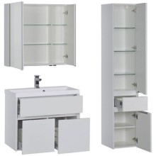 Тумба с раковиной Aquanet Латина 80 212836 подвесная Белая