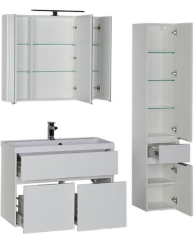 Тумба с раковиной Aquanet Латина 90 212933 подвесная Белая